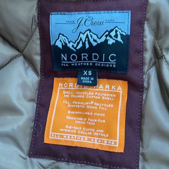 NEW | J.Crew Nordic Parka Burgundy Maroon Dark Wine Mens XS fits Women S AD603 - Picture 5 of 12